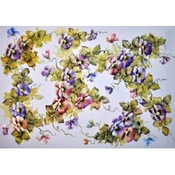 Hand Painted Pansies by Raelene Stratfold A4 Finmark 649